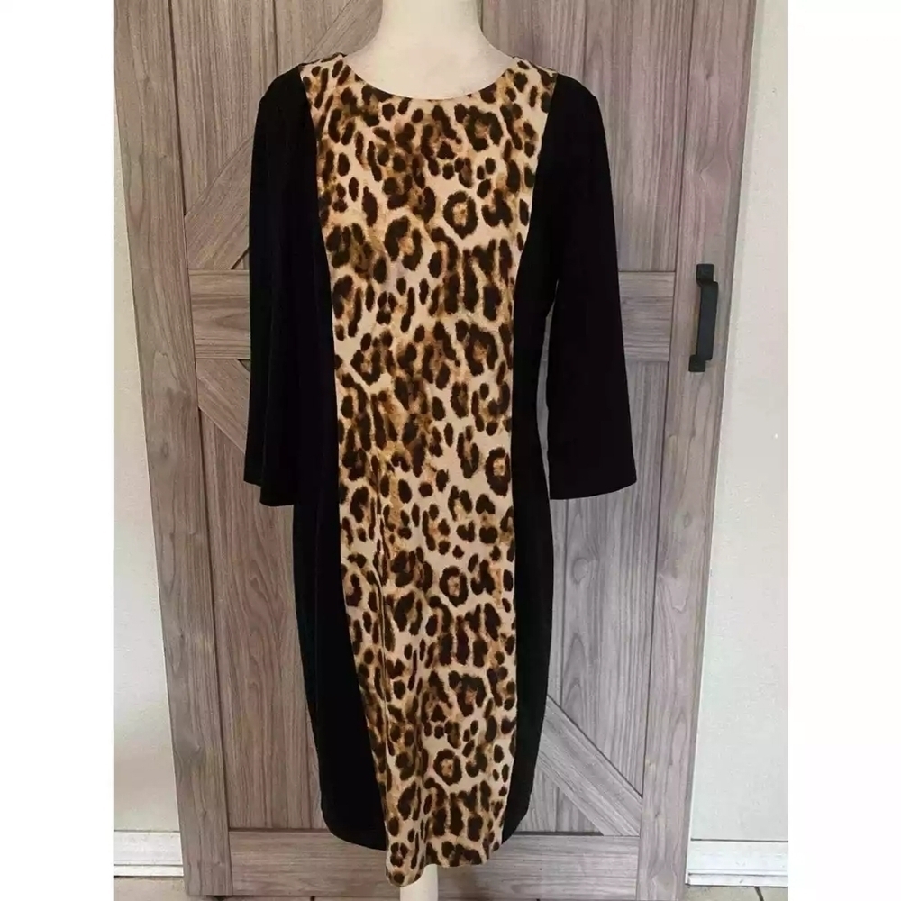 Chicos So Slimming sz 0 leopard print sheath dress sz 4/6 - Picture 4 of 5